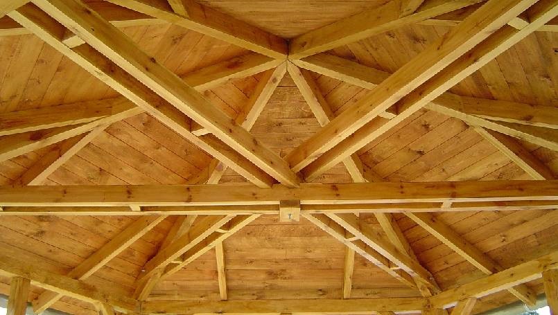 Dachkonstruktion Knotenpunkt einer Dachkonstruktion