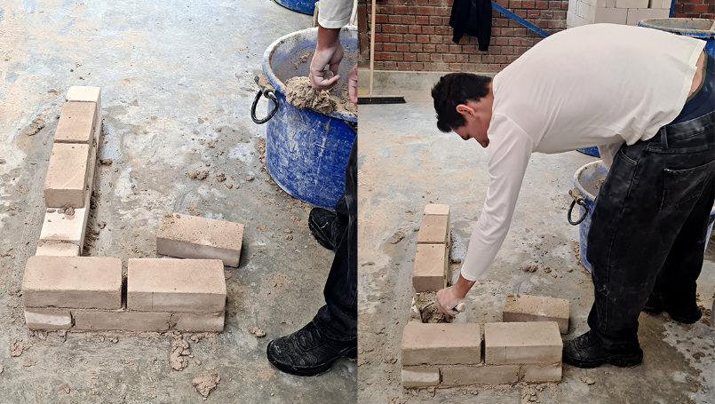 Francesco versuchte sich als Maurer Francesco versuchte sich als Maurer